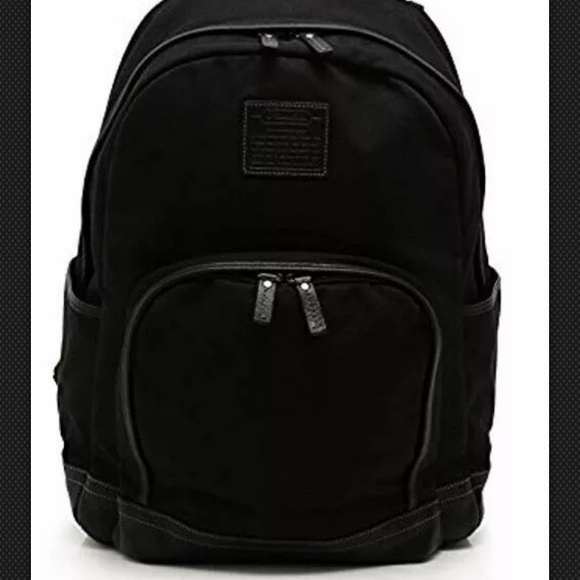 Coach Leather & Canvas Backpack w/ Laptop Pocket - Picture 2 of 8